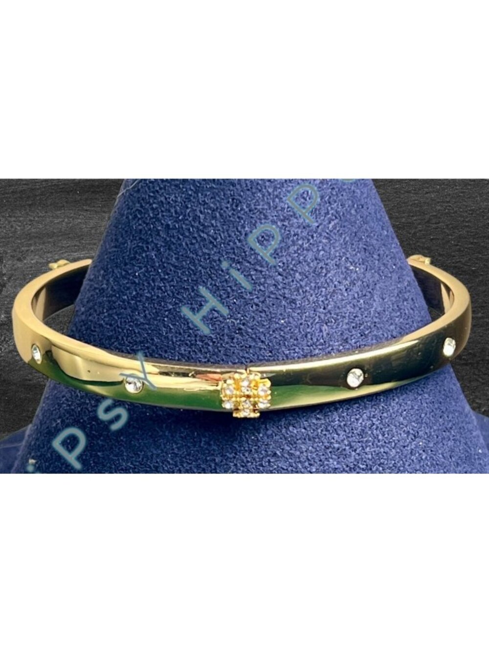NEW! Beautiful Tory Burch Kira Gold Bangle with Crystal Accents 10168